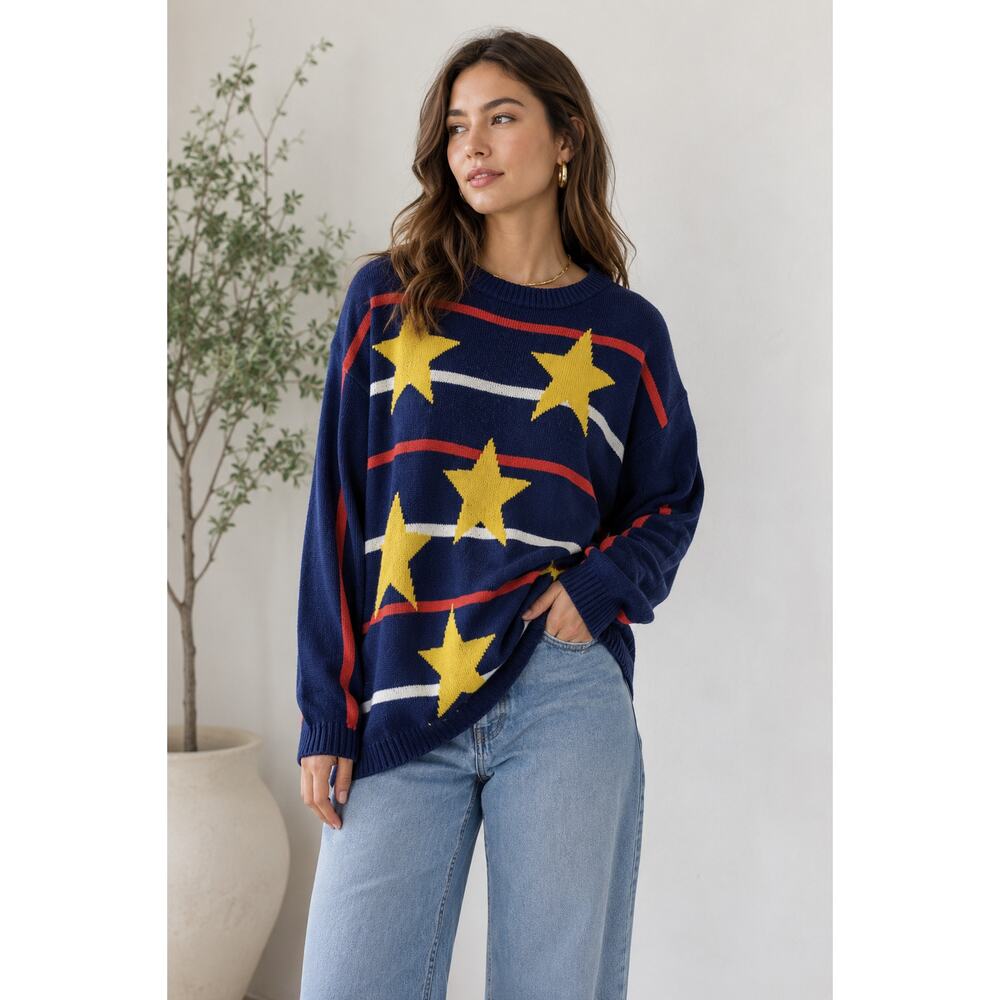 Class 955 Vintage women's long Geometric Sweater Med